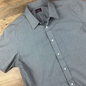 Untuckit Men's Pertus Shirt Short Sleeve Slim Fit Blue Size XL